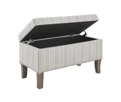 Lisa Railroad Striped Storage Ottoman -Home Style Shop 810543333 4
