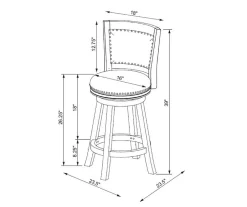 Graham Light Gray Padded Swivel Counter Stool -Home Style Shop 810543337 D8 9