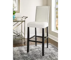 Blaire White Glitz Nailhead Bar Stool