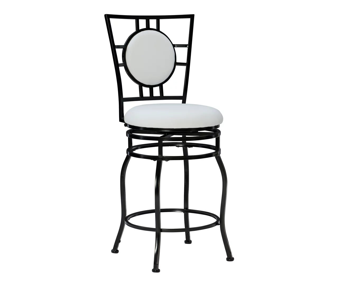 Newton White & Black Upholstered Faux Leather Adjustable Stool 1 Newton White & Black Upholstered Faux Leather Adjustable Stool