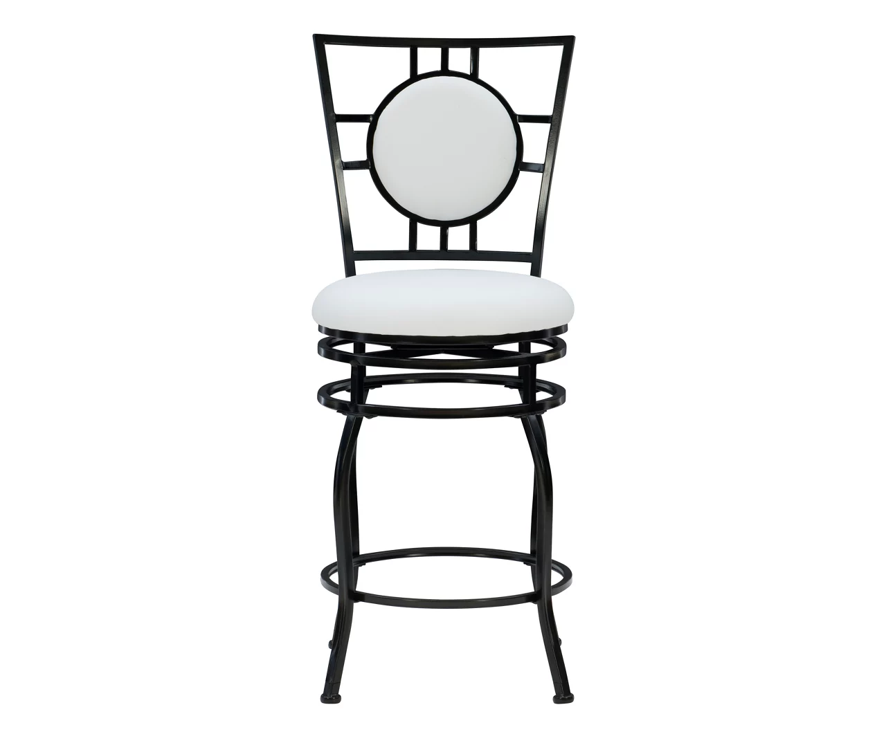 Newton White & Black Upholstered Faux Leather Adjustable Stool 7 Newton White & Black Upholstered Faux Leather Adjustable Stool - Image 7