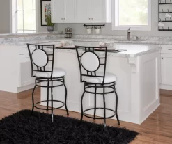 Newton White & Black Upholstered Faux Leather Adjustable Stool 14 Newton White & Black Upholstered Faux Leather Adjustable Stool -Home Style Shop 810543346 A2 6