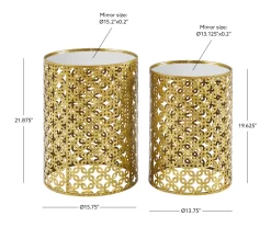 Asher Gold 2-Piece Pierced Metal Nesting Table Set -Home Style Shop 810543376 D8 7