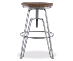 Brown Wood & Chrome Adjustable Swivel Bar Stool 8 Brown Wood & Chrome Adjustable Swivel Bar Stool -Home Style Shop 810543377 4
