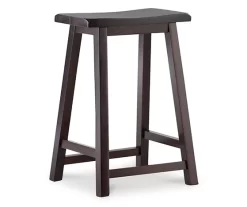 Maury 24" Dark Brown Wooden Saddle Stool -Home Style Shop 810543379 4
