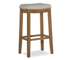Brooke Natural & Rustic Brown Backless Striped Bar Stool