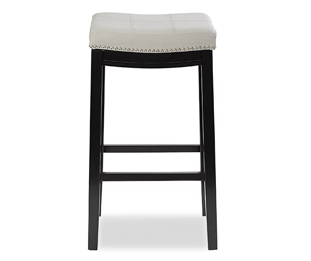 Brooke Gray & Black Faux Leather Backless Padded Bar Stool 10 Brooke Gray & Black Faux Leather Backless Padded Bar Stool - Image 10