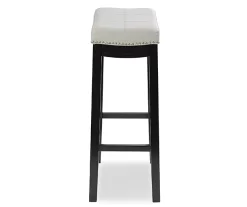 Brooke Gray & Black Faux Leather Backless Padded Bar Stool 27 Brooke Gray & Black Faux Leather Backless Padded Bar Stool -Home Style Shop 810543425 4