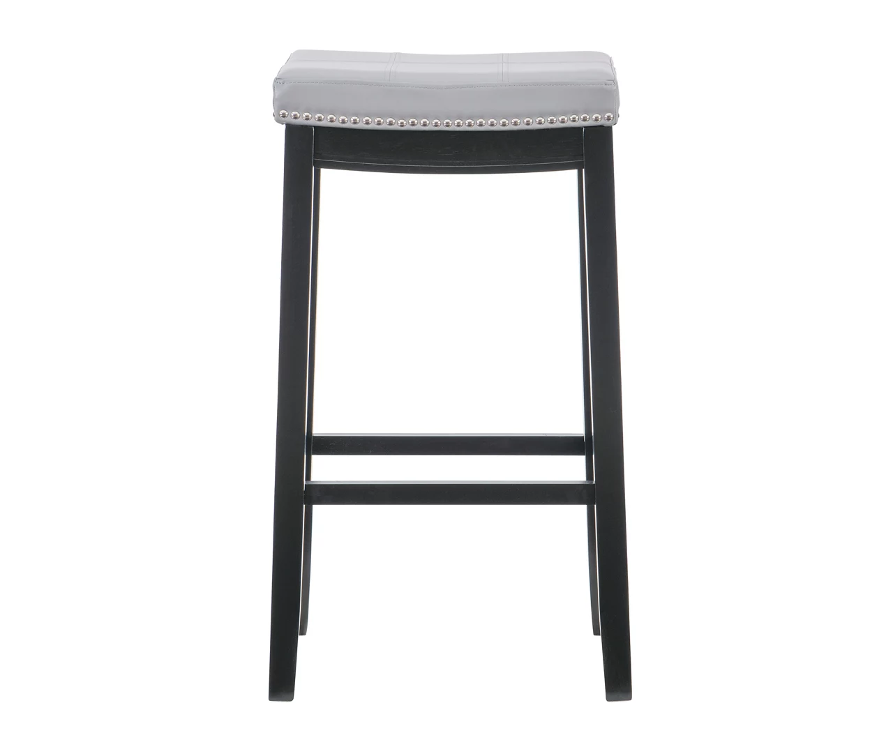 Brooke Gray & Black Faux Leather Backless Padded Bar Stool 9 Brooke Gray & Black Faux Leather Backless Padded Bar Stool - Image 9