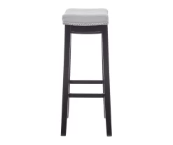 Brooke Gray & Black Faux Leather Backless Padded Bar Stool 26 Brooke Gray & Black Faux Leather Backless Padded Bar Stool -Home Style Shop 810543425 A0 3