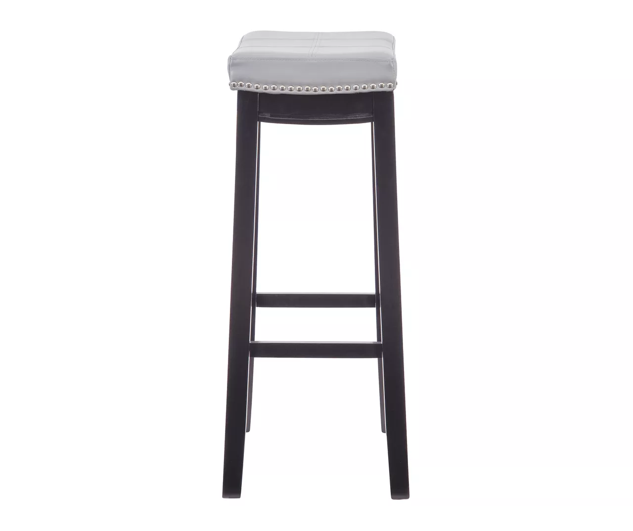 Brooke Gray & Black Faux Leather Backless Padded Bar Stool 13 Brooke Gray & Black Faux Leather Backless Padded Bar Stool - Image 13