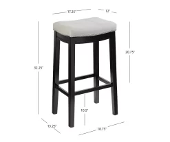 Brooke Gray & Black Faux Leather Backless Padded Bar Stool 25 Brooke Gray & Black Faux Leather Backless Padded Bar Stool -Home Style Shop 810543425 A8