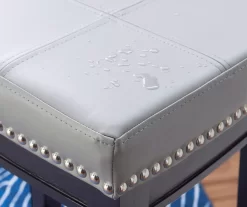 Brooke Gray & Black Faux Leather Backless Padded Bar Stool 19 Brooke Gray & Black Faux Leather Backless Padded Bar Stool -Home Style Shop 810543425 B8 2