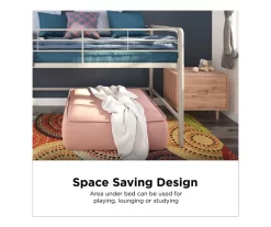 DHP Kaden Gray Junior Twin Loft Bed With Storage Steps -Home Style Shop 810543776 2