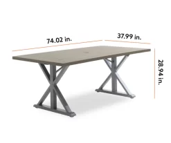 Sandpointe Brown Steel Rectangular Patio Dining Table -Home Style Shop 810554376 99 2