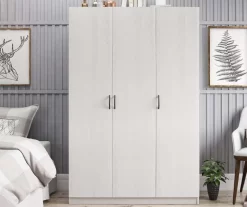 Ivory Oak 3-Door Storage Wardrobe -Home Style Shop 810561398 1