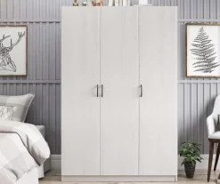 Ivory Oak 3-Door Storage Wardrobe -Home Style Shop 810561398 11