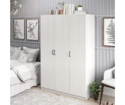 Ivory Oak 3-Door Storage Wardrobe -Home Style Shop 810561398 51