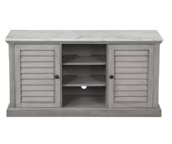 52" Gray & White Faux Marble TV Stand