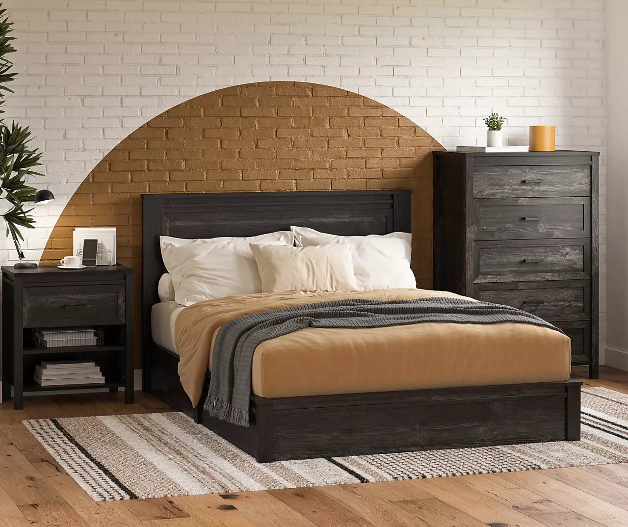 Silverton Black Oak Nightstand With USB Charging 3 Silverton Black Oak Nightstand With USB Charging - Image 3