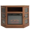 48" Brown Corner Electric Fireplace Console