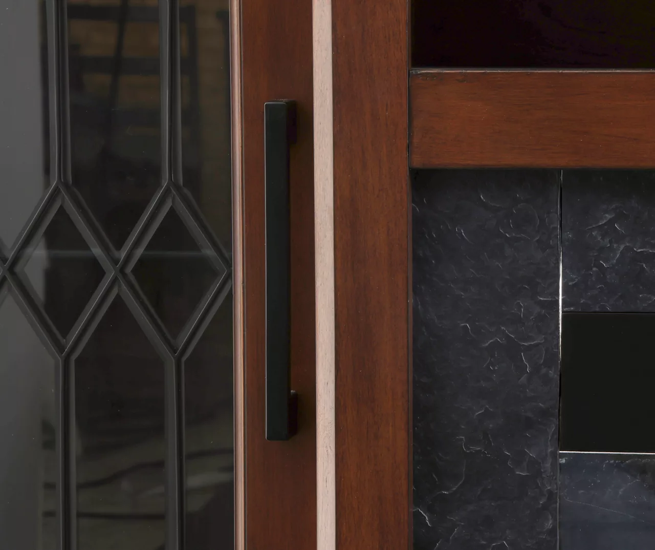 66" Heirloom Cherry Electric Fireplace Console 5 66" Heirloom Cherry Electric Fireplace Console - Image 5