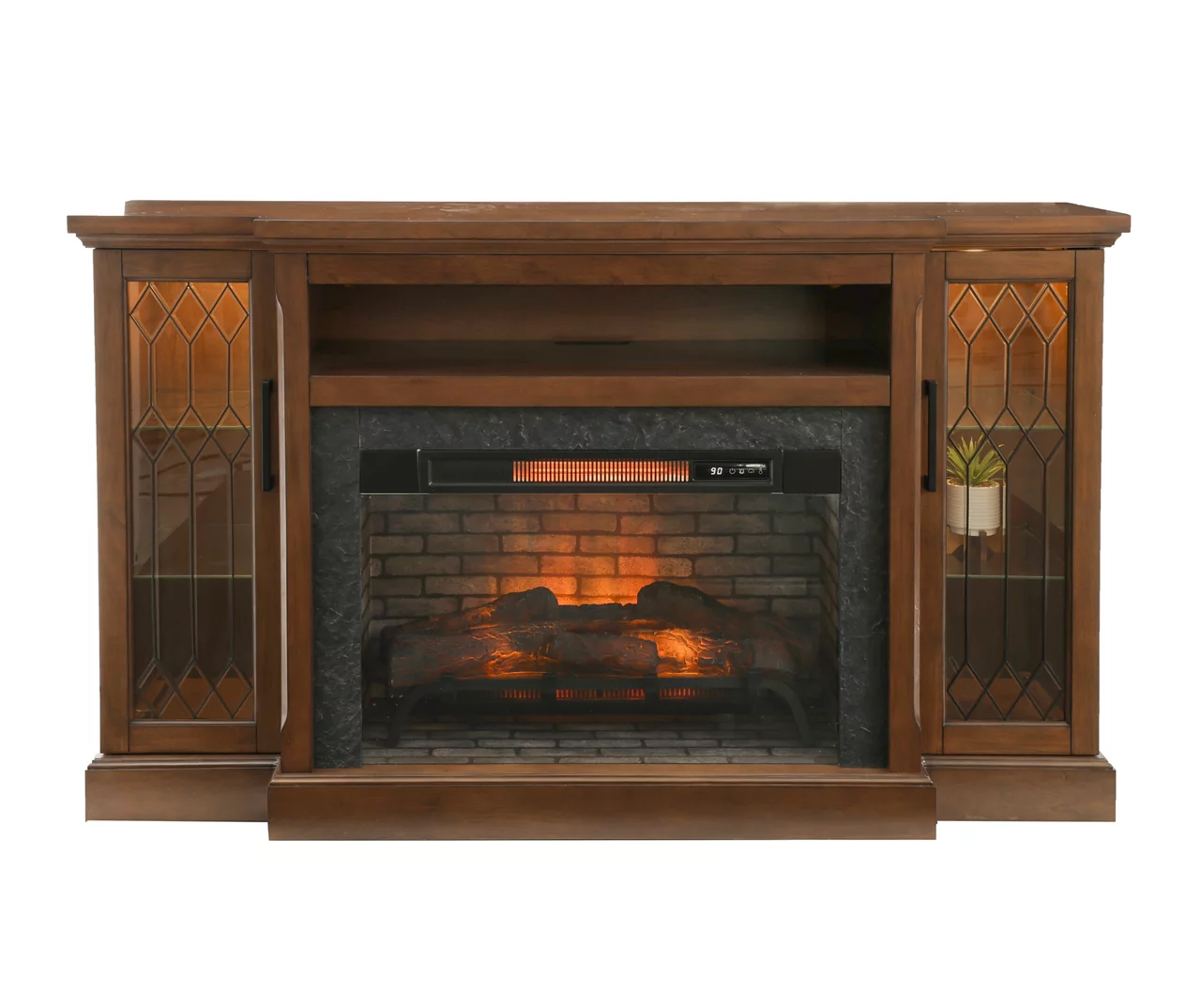 66" Heirloom Cherry Electric Fireplace Console 1 66" Heirloom Cherry Electric Fireplace Console