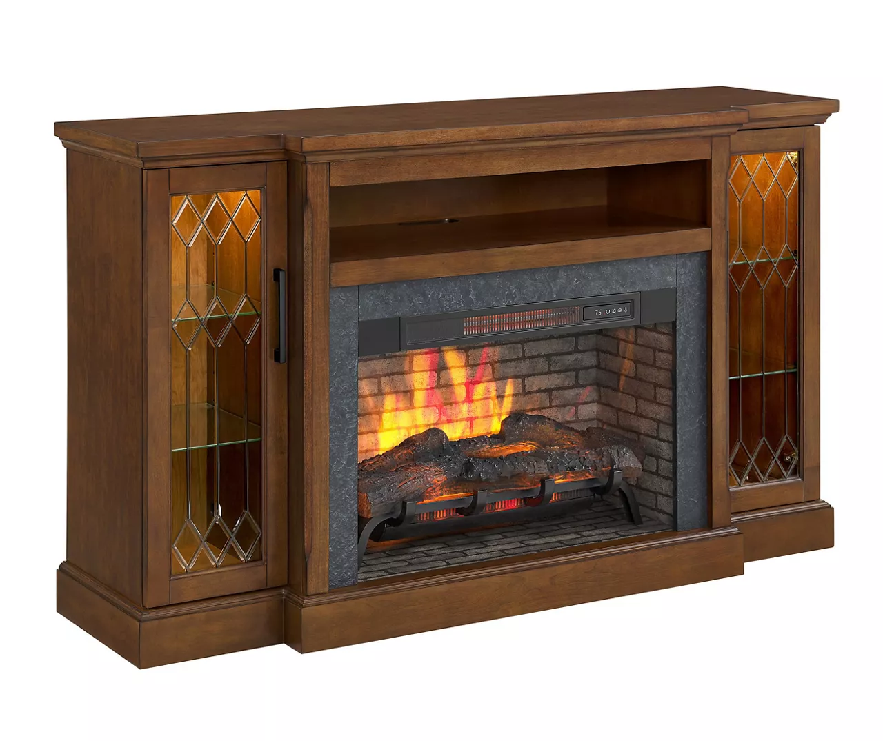 66" Heirloom Cherry Electric Fireplace Console 2 66" Heirloom Cherry Electric Fireplace Console - Image 2