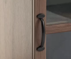 54" Walnut Glass Door Electric Fireplace Console -Home Style Shop 810571210 2