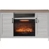 54" 2-Tone Shutter Door Electric Fireplace Console