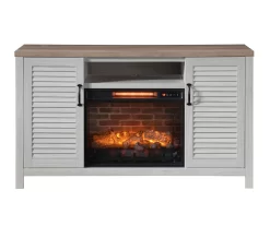 54" 2-Tone Shutter Door Electric Fireplace Console