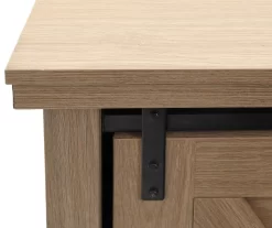 60" Light Brown Oak Barn Door Melamine Electric Fireplace -Home Style Shop 810571322 3