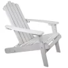 Northlight White Adirondack Wood Folding Outdoor Chair