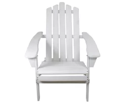 Northlight White Adirondack Wood Folding Outdoor Chair -Home Style Shop 810576039 2