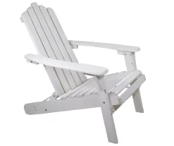 Northlight White Adirondack Wood Folding Outdoor Chair