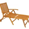 Northlight Light Brown Acacia Wood Patio Chaise Lounge