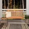 Honey Brown Hardwood Porch Swing