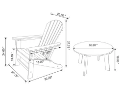 Glitzhome 5-Piece Adirondack Outdoor Chair & Coffee Table Set -Home Style Shop 810581949 7