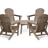 Glitzhome 5-Piece Adirondack Outdoor Chair & Coffee Table Set