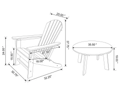 Glitzhome 5-Piece Adirondack Outdoor Chair & Coffee Table Set -Home Style Shop 810582012 7