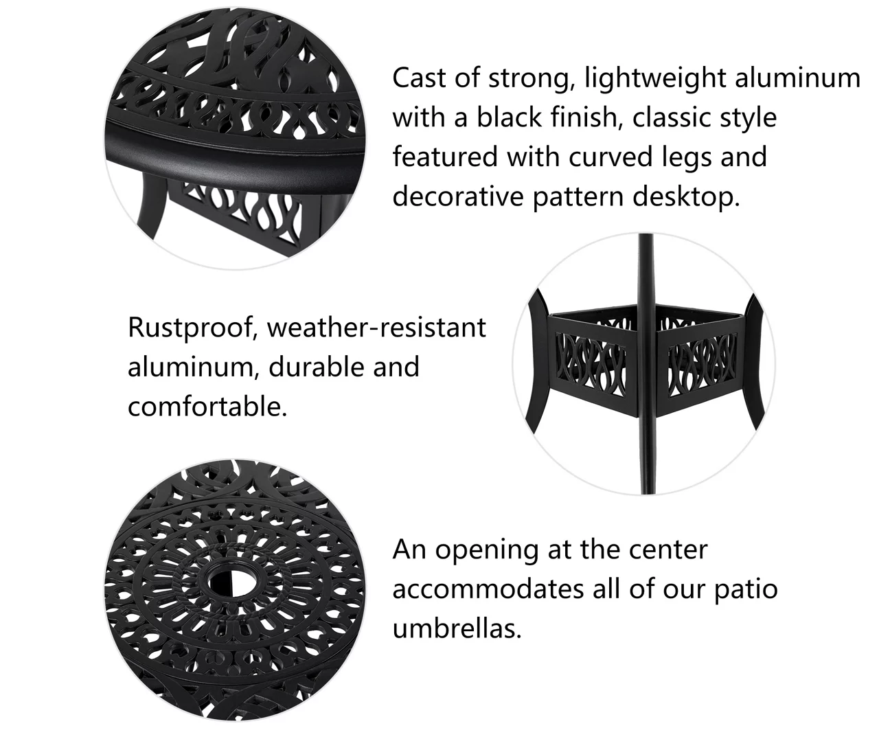 Cast Aluminum Patio Dining Table 4 Cast Aluminum Patio Dining Table - Image 4