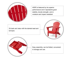 Glitzhome Adirondack Outdoor Folding Chairs, 2-Pack -Home Style Shop 810582327 5