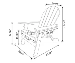 Glitzhome Adirondack Outdoor Folding Chairs, 2-Pack -Home Style Shop 810582327 6