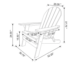 Glitzhome Adirondack Outdoor Folding Chairs, 2-Pack -Home Style Shop 810582333 5
