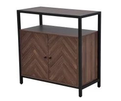 Walnut Chevron 2-Door Storage Cabinet -Home Style Shop 810584249 A3