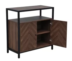 Walnut Chevron 2-Door Storage Cabinet -Home Style Shop 810584249 A7 3