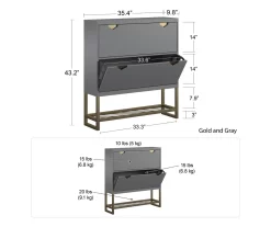 CosmoLiving Brielle Entryway Shoe Storage Cabinet -Home Style Shop 810589010 3