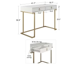 Camila Gray Writing Desk With Wireless Charging -Home Style Shop 810589026 1