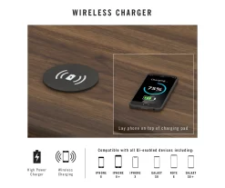 Camila Gray Writing Desk With Wireless Charging -Home Style Shop 810589026 2