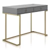 Camila Gray Writing Desk With Wireless Charging